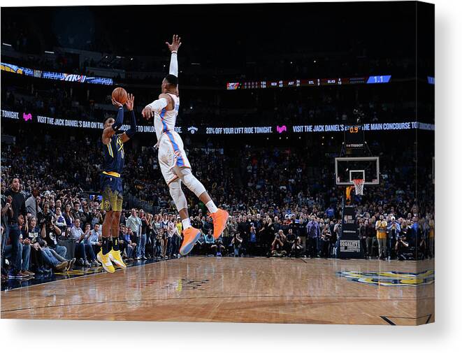 Nba Pro Basketball Canvas Print featuring the photograph Gary Harris by Bart Young