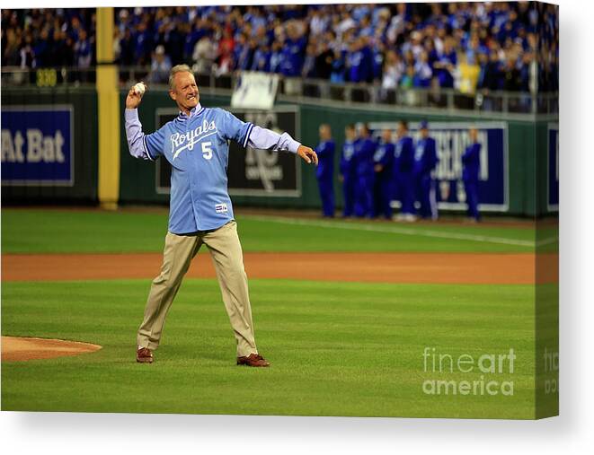 People Canvas Print featuring the photograph George Brett #1 by Jamie Squire
