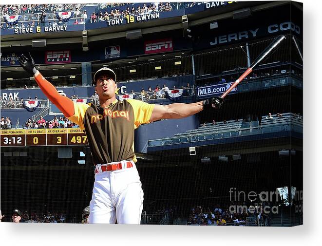Three Quarter Length Canvas Print featuring the photograph Giancarlo Stanton by Harry How