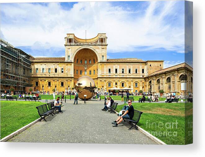 Vatican Canvas Print featuring the photograph Globe in the Vatican Museum #1 by Marek Poplawski
