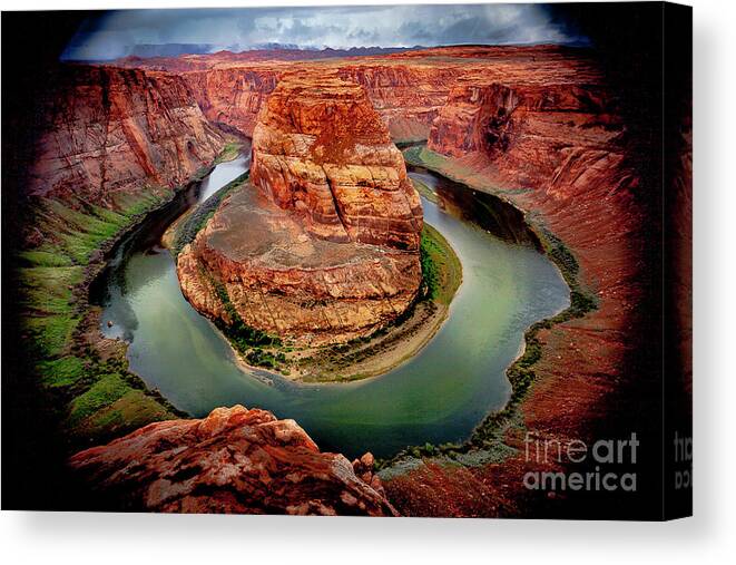 Horseshoe Bend Canvas Print featuring the digital art Horseshoe Bend #1 by Darcy Dietrich