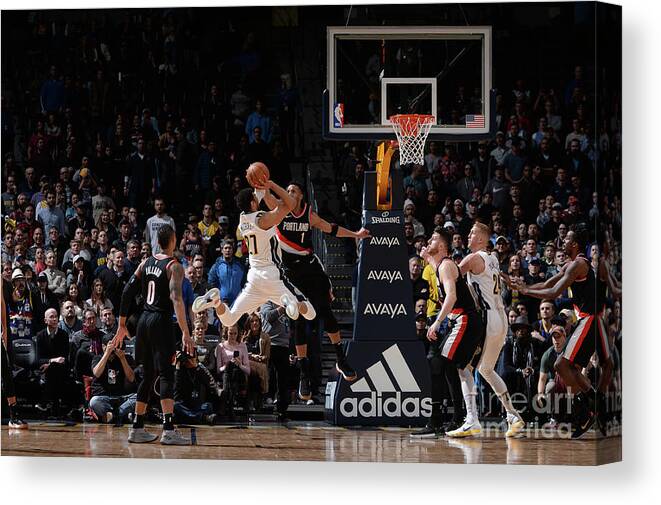 Nba Pro Basketball Canvas Print featuring the photograph Jamal Murray by Bart Young