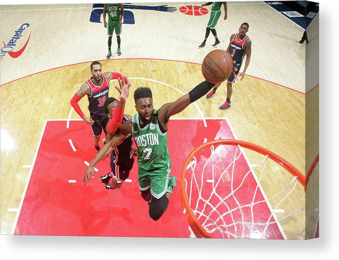 Jaylen Brown Canvas Print featuring the photograph Jaylen Brown by Ned Dishman