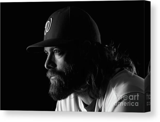 Media Day Canvas Print featuring the photograph Jayson Werth by Chris Trotman