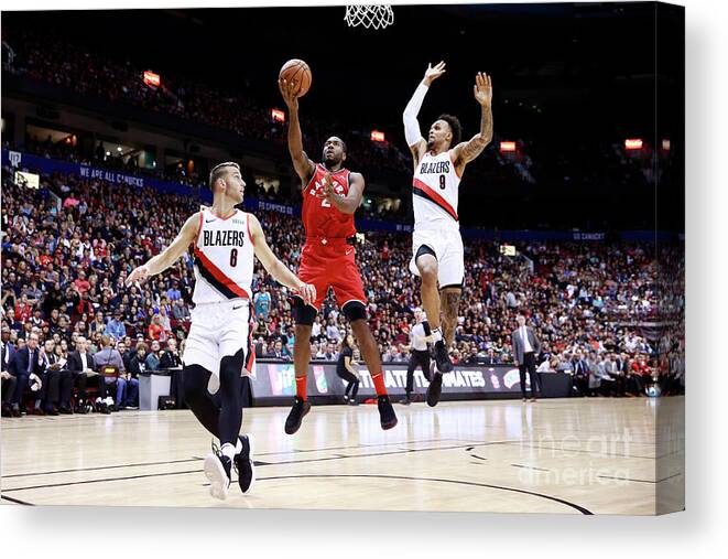 Kawhi Leonard Canvas Print featuring the photograph Kawhi Leonard #1 by Jeff Vinnick