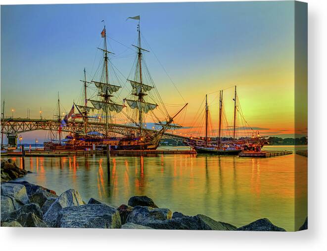 Hermione Canvas Print featuring the photograph Lafayette's Hermione Voyage 2015 #1 by Jerry Gammon
