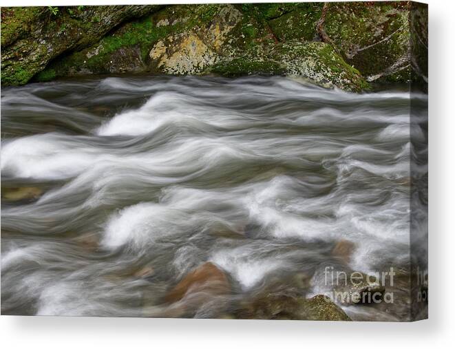 Smoky Mountains Canvas Print featuring the photograph Little River Rapids 3 by Phil Perkins