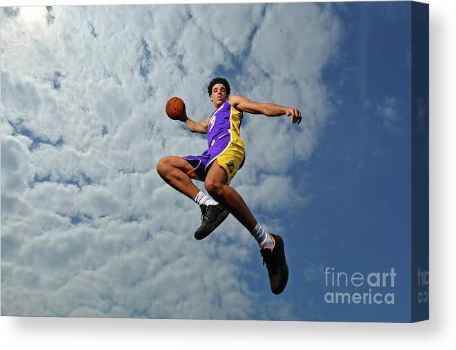 Nba Pro Basketball Canvas Print featuring the photograph Lonzo Ball by Jesse D. Garrabrant