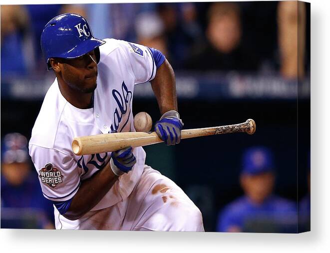 Three Quarter Length Canvas Print featuring the photograph Lorenzo Cain by Jamie Squire