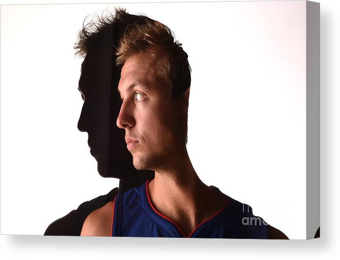 Looking Over Shoulder Canvas Print featuring the photograph Luke Kennard by Brian Babineau
