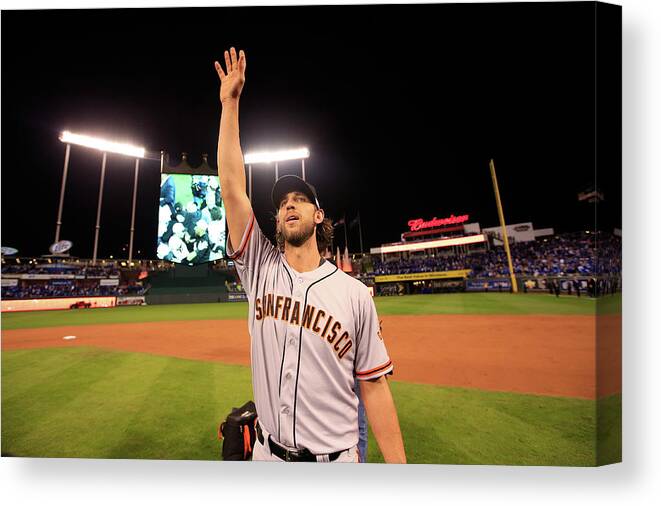 People Canvas Print featuring the photograph Madison Bumgarner #1 by Jamie Squire