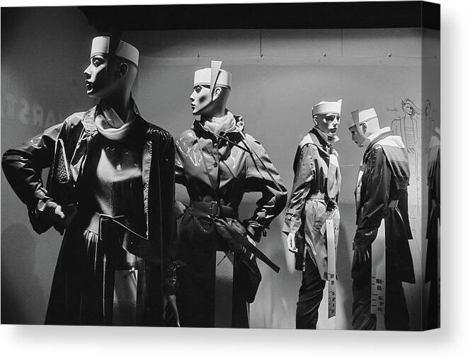 Mannequin Canvas Print featuring the photograph Mannequins dressed with 1980 trendy West-Berlin fashion #2 by Roberto Bigano