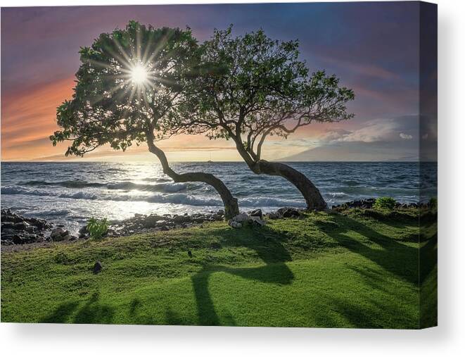 Beach Canvas Print featuring the photograph Maui Sunset #1 by Steve Berkley