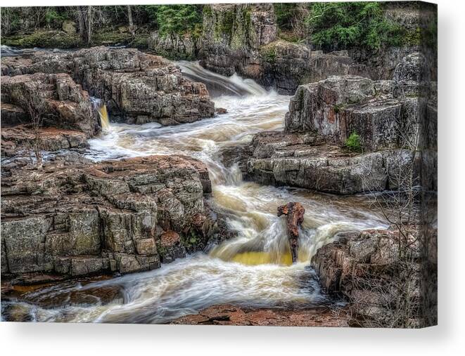 Waterfall Canvas Print featuring the photograph Meandering #1 by Brad Bellisle
