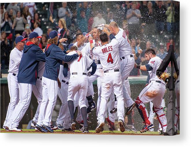 American League Baseball Canvas Print featuring the photograph Michael Brantley #1 by Jason Miller