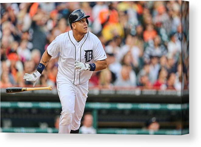 American League Baseball Canvas Print featuring the photograph Miguel Cabrera by Leon Halip