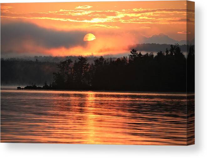 Lake Umbagog Canvas Print featuring the photograph Morning Has Broken #1 by Neal Eslinger