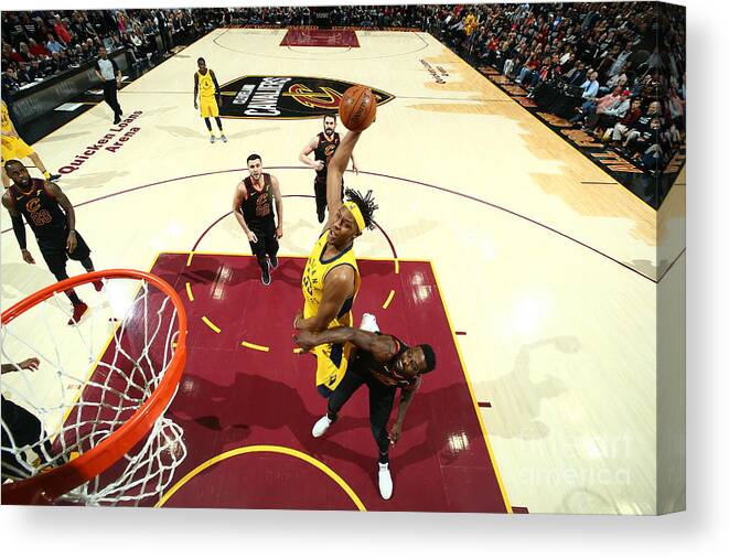 Playoffs Canvas Print featuring the photograph Myles Turner by Nathaniel S. Butler