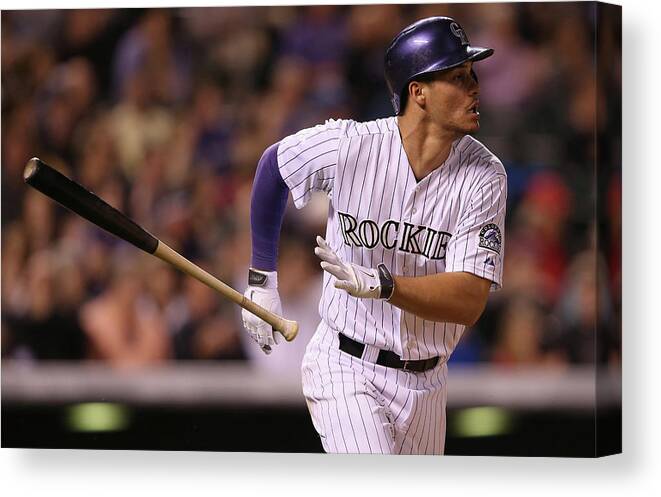 National League Baseball Canvas Print featuring the photograph Nolan Arenado #1 by Doug Pensinger