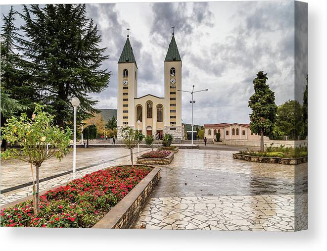 Bosnia Canvas Print featuring the photograph Parish Church #1 by Vivida Photo PC