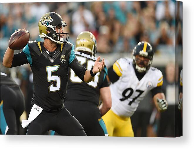 Three Quarter Length Canvas Print featuring the photograph Pittsburgh Steelers v Jacksonville Jaguars #1 by Stacy Revere