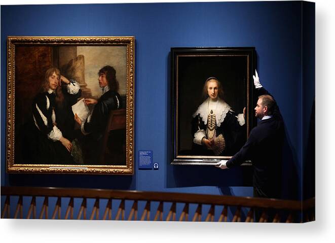Royalty Canvas Print featuring the photograph Press View Of The Royal Collection In Queen Elizabeth II's Gallery by Jeff J Mitchell