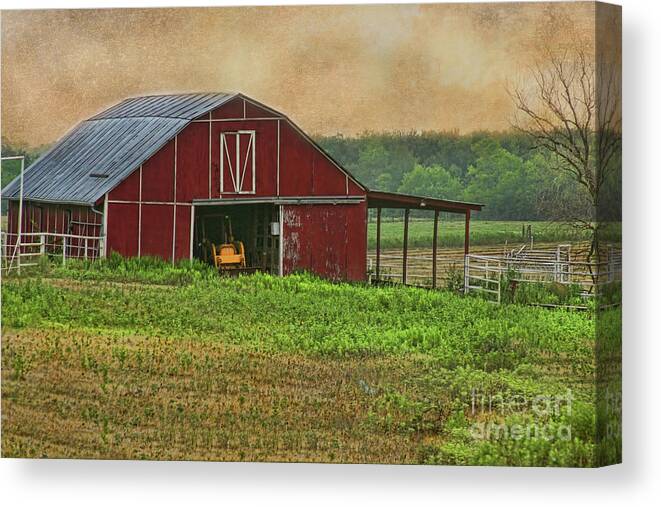 Red Barn Canvas Print featuring the photograph Red Barn #1 by Joan Bertucci