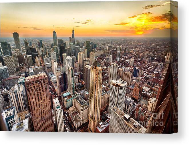 Retro Canvas Print featuring the photograph Retro Chicago Poster by Action