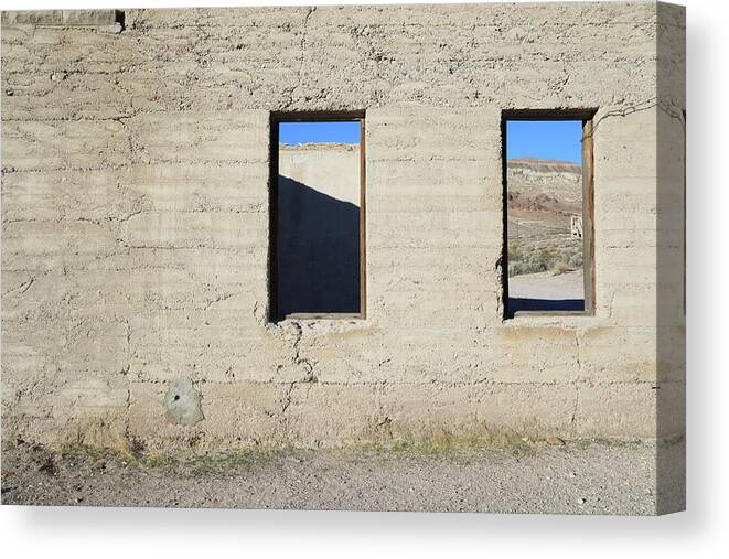 Ghost Town Canvas Print featuring the photograph Rhyolite Ghost Town #1 by Jonathan Babon