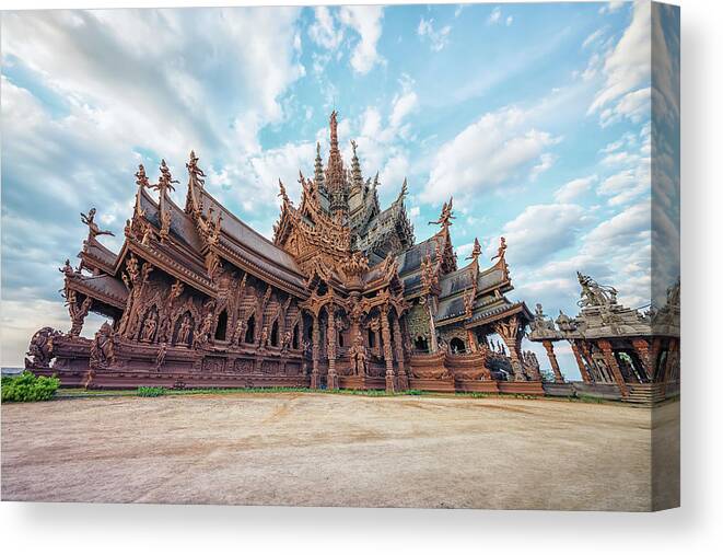 Ancient Canvas Print featuring the photograph Sanctuary of Truth #2 by Manjik Pictures