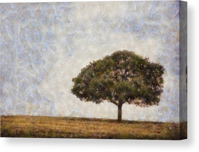 Tree Canvas Print featuring the digital art Solitude Standing by Brad Barton