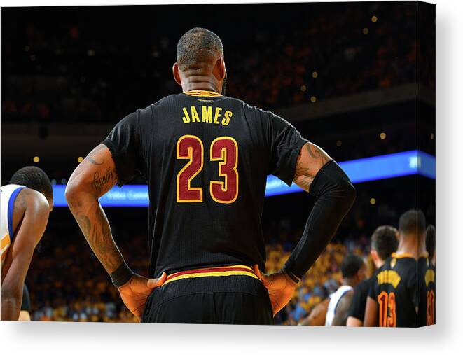 Lebron James Canvas Print featuring the photograph Stephen Curry and Lebron James by Jesse D. Garrabrant