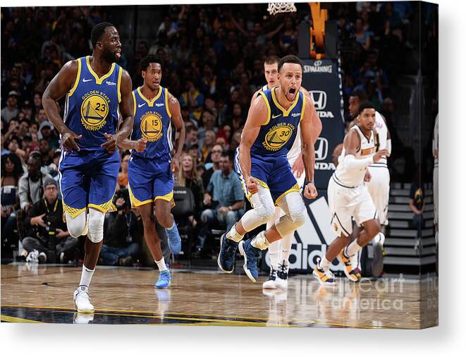 Nba Pro Basketball Canvas Print featuring the photograph Stephen Curry by Bart Young