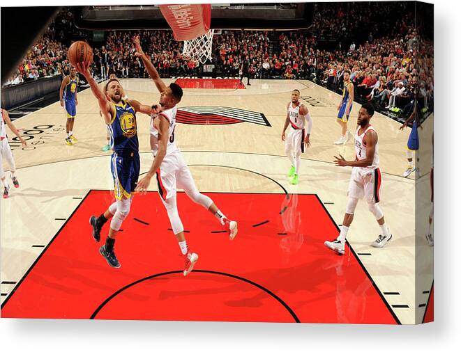 Stephen Curry Canvas Print featuring the photograph Stephen Curry by Cameron Browne
