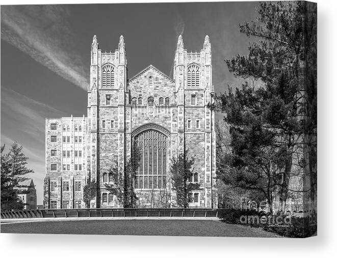 University Of Michigan Canvas Print featuring the photograph University of Michigan Law Library by University Icons