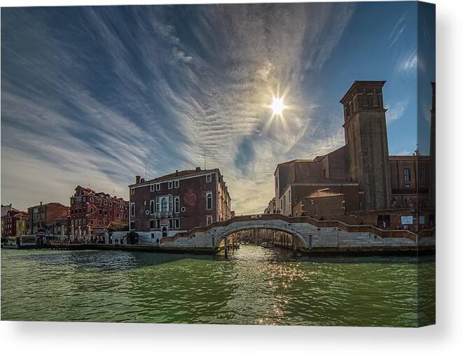 Backlit Canvas Print featuring the photograph Venice #1 by Vivida Photo PC