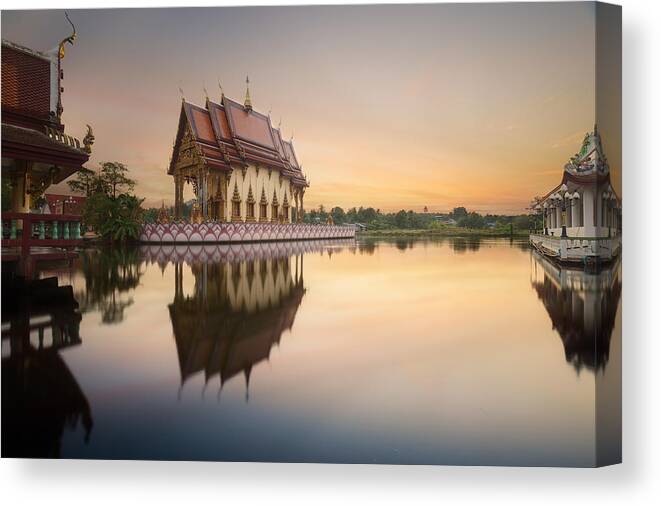 Thai Culture Canvas Print featuring the photograph Wat Plai Laem, Koh Samui, Thailand, Asia #1 by Julien FROMENTIN @