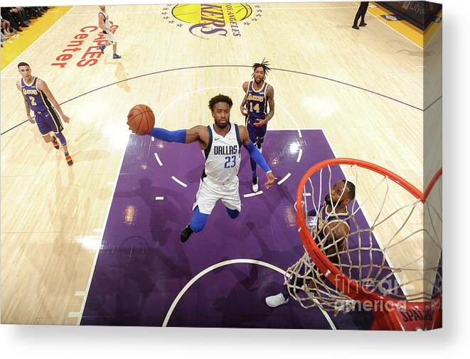 Nba Pro Basketball Canvas Print featuring the photograph Wesley Matthews by Juan Ocampo