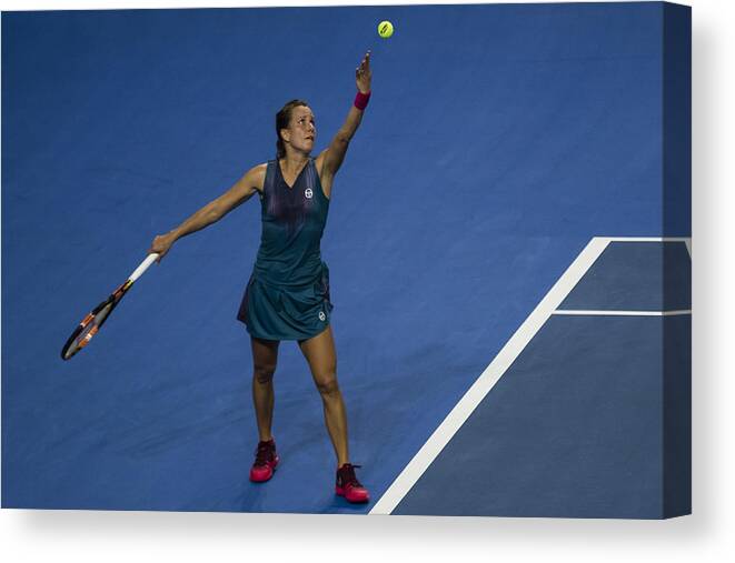 Tennis Canvas Print featuring the photograph WTA Elite Trophy Zhuhai 2017 - Day 3 #1 by Power Sport Images