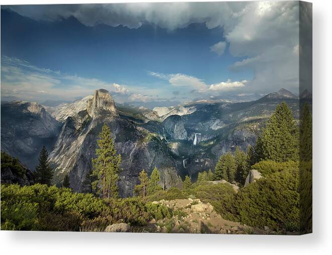 Landscape Canvas Print featuring the photograph Yosemite National Park #1 by Mango Art