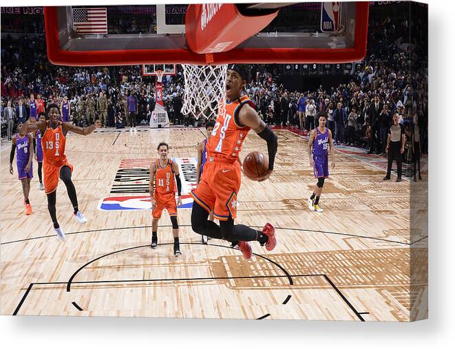 Nba Pro Basketball Canvas Print featuring the photograph 2020 NBA All-Star - Rising Stars Game by Jesse D. Garrabrant