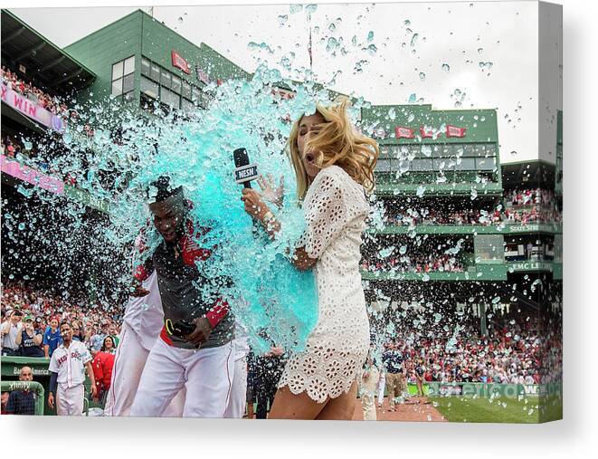 Three Quarter Length Canvas Print featuring the photograph David Ortiz by Billie Weiss/boston Red Sox