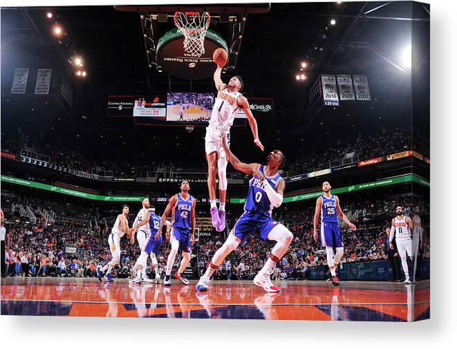 Nba Pro Basketball Canvas Print featuring the photograph Devin Booker by Barry Gossage