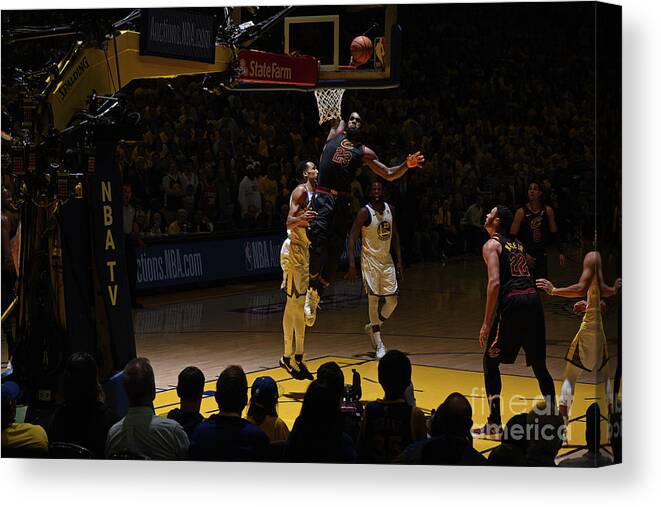 Lebron James Canvas Print featuring the photograph Lebron James #10 by Garrett Ellwood