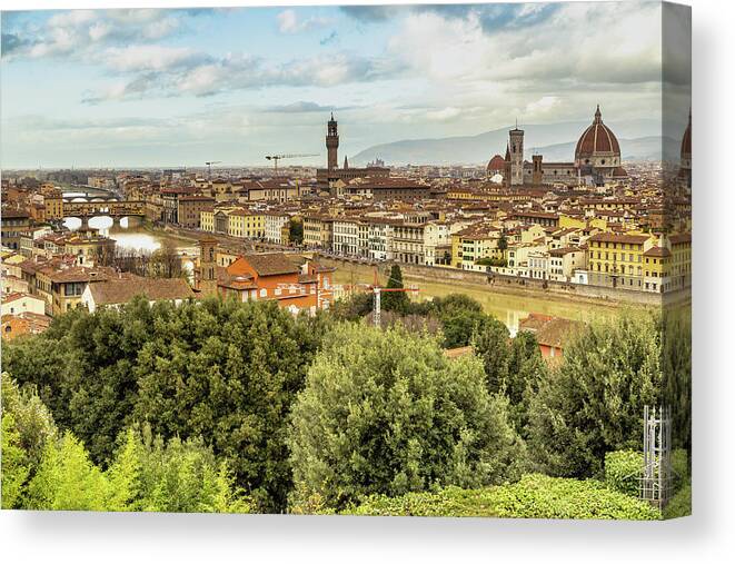 Arno Canvas Print featuring the photograph panorama of Firenze #10 by Vivida Photo PC