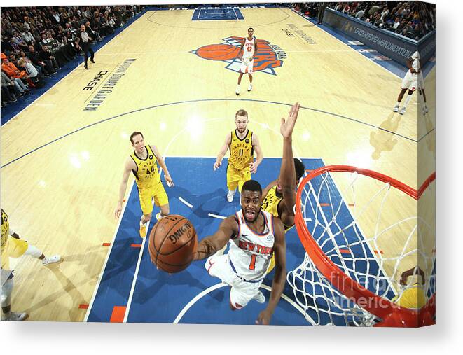 Nba Pro Basketball Canvas Print featuring the photograph Emmanuel Mudiay by Nathaniel S. Butler