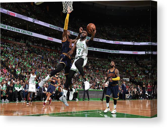 Playoffs Canvas Print featuring the photograph Jaylen Brown by Brian Babineau