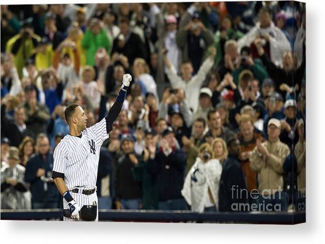 People Canvas Print featuring the photograph Lou Gehrig and Derek Jeter #11 by Icon Sports Wire