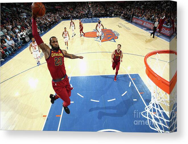 Lebron James Canvas Print featuring the photograph Lebron James #110 by Nathaniel S. Butler