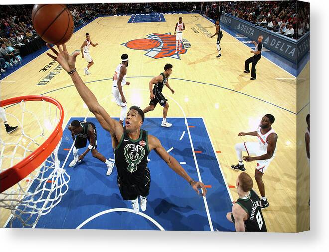 Nba Pro Basketball Canvas Print featuring the photograph Giannis Antetokounmpo by Nathaniel S. Butler